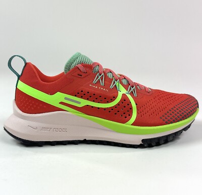 Nike React Pegasus Trail 4 Womens 7.5 Low Red Athletic Running Shoes DJ6159-801