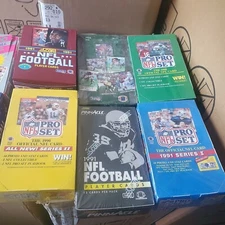 Huge Bulk Lot of 100 Unopened Old Vintage NFL Football Cards in Wax Packs
