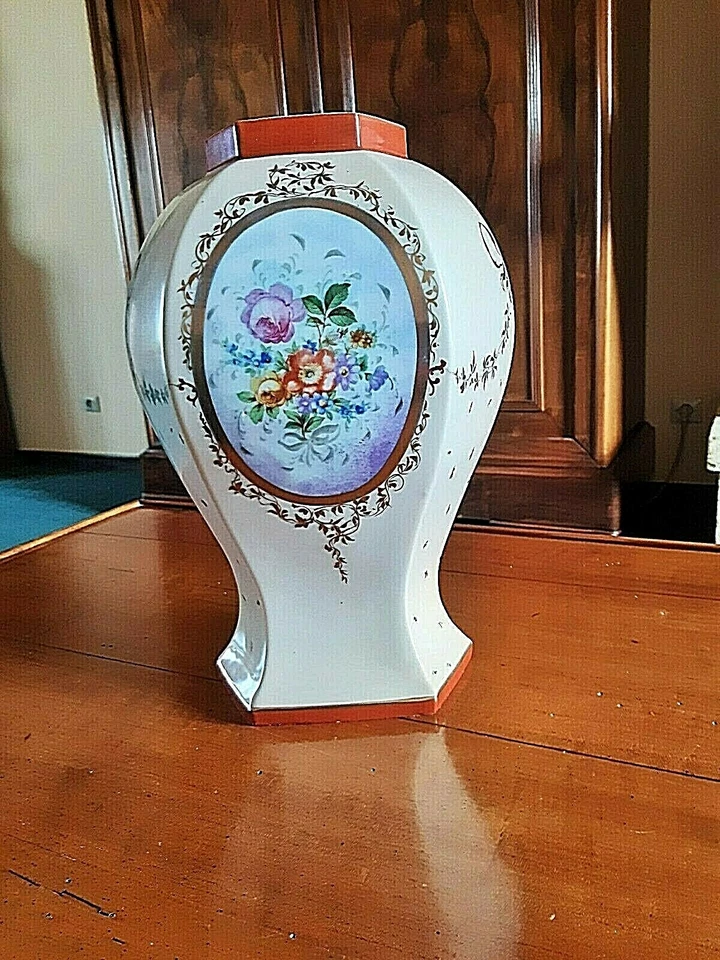 VASE, potiche, 1930, porcelaine de COULEUVRE, MODELE DEPOSE, signature A L - Photo 1/4