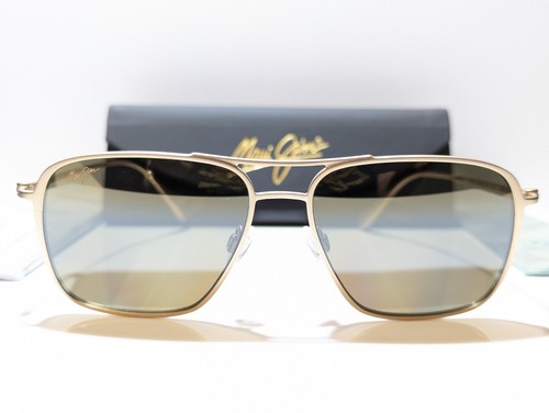 NEW Maui Jim Beaches Aviator Satin Gold Polarized HCL Bronze Sunglass MJ541-16A - Picture 2 of 12