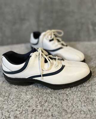 FootJoy Womens Golf Shoes Size M White Blue Leather 98337