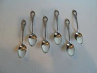 NICE SET/6  WALLACE "LOUVRE" STERLING SILVER DEMITASSE SPOONS, c. 1893