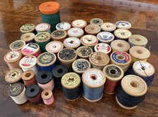 Lot Of 44 Vintage Wooden Thread Spools Balding Clark  s Star Twist J  P Coats