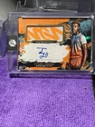 Tyler Smith 2021-22 Topps Inception OTE Rookie Patch Auto Oran 7/10 Player Worn