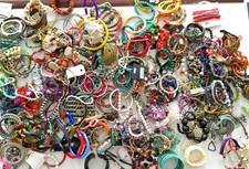 E 12 LBS HUGE Vtg Costume to Fashion Jewelry lot Bracelet Tennis Stretch Chain