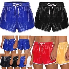 Men's Swim Trunks With Pockets Waterproof Elastic Waist Drawstring Boxer Shorts