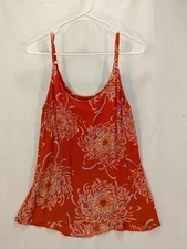 CAbi Floral Tank Top Colorful Print Size Medium Adjustable Flowy Mums Style 777