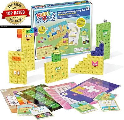31-40 Mathlink Cubes Activity Set - Learn Numbers & Early Math Skills, Preschool