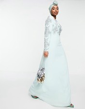 ASOS Maya jewel embellished maxi dress in aqua blue Size US 2