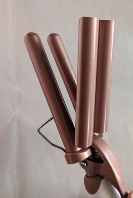 Conair Double Ceramic 3 Barrel Curling Iron Hair Waver White / Rose Gold NIB