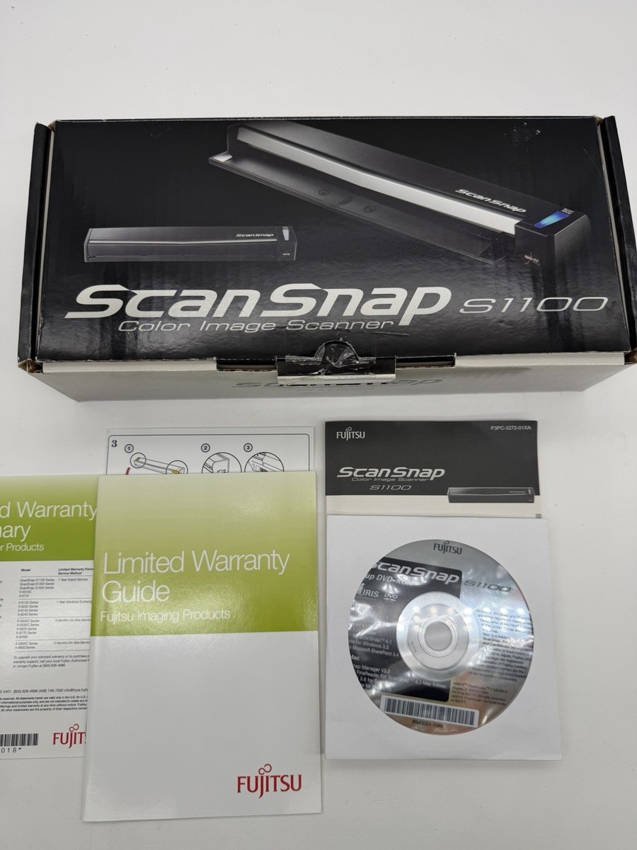 Fujitsu ScanSnap S1100 Mobile Color Scanner. Model F1-S1100 | eBay