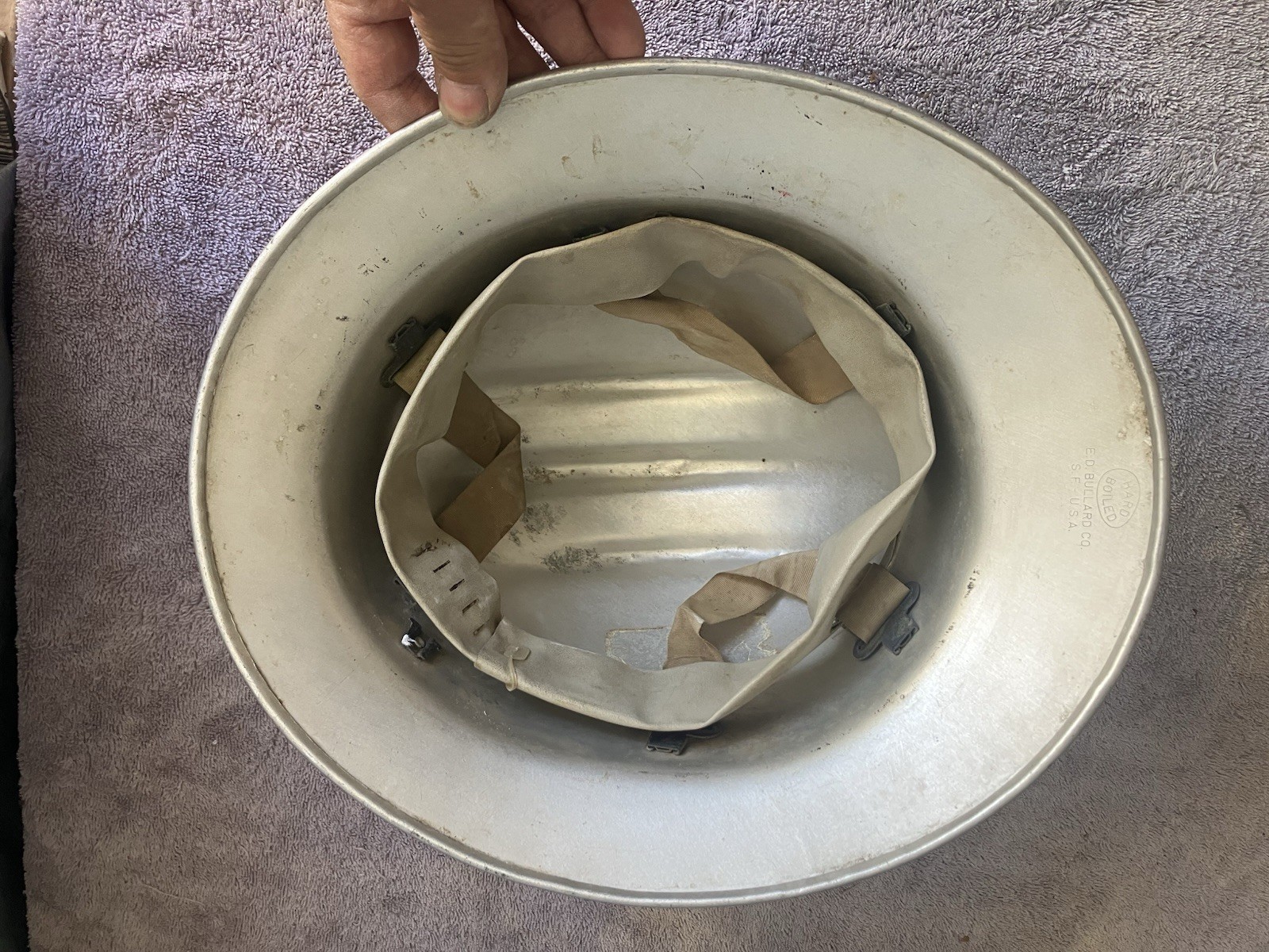 Vintage E D Bullard Boiled Hard Hat Aluminum