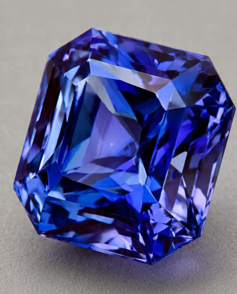 9 Ct Certified Natural Rare Lustrous Asscher Blue Tanzanite Loose AAA+ Gemstone