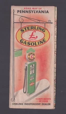 Sterling Gasoline Quaker State Oil Road Map of Pennsylvania