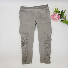 XCVI Wearables Geyser Crop Pants Women's M Gray Ruched Stretch Pull On Casual