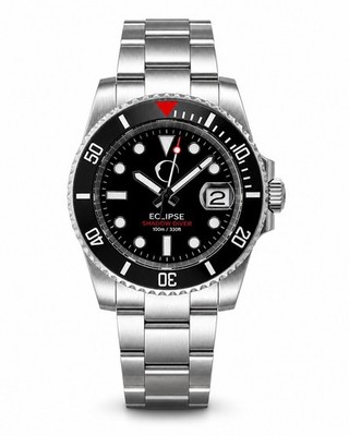 Eclipse Shadow Diver NH35 Automatic Divers Watch   Sapphire Crystal, Black Steel