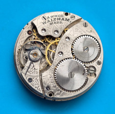 0 SIZE WALTHAM GR. 161 7 JEWEL HUNTING STYLE POCKET WATCH MOVEMENT BAD STAFF