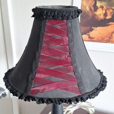 Black Red Gothic Bell Fabric Lamp Shade Fring...