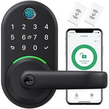 Smart Deadbolt Lock with Bluetooth and Alexa Compatibility - Matte Black