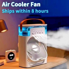 New3-in-1 Mini Air Conditioner Fan–Portable Humidifier &LED Night Light for Home