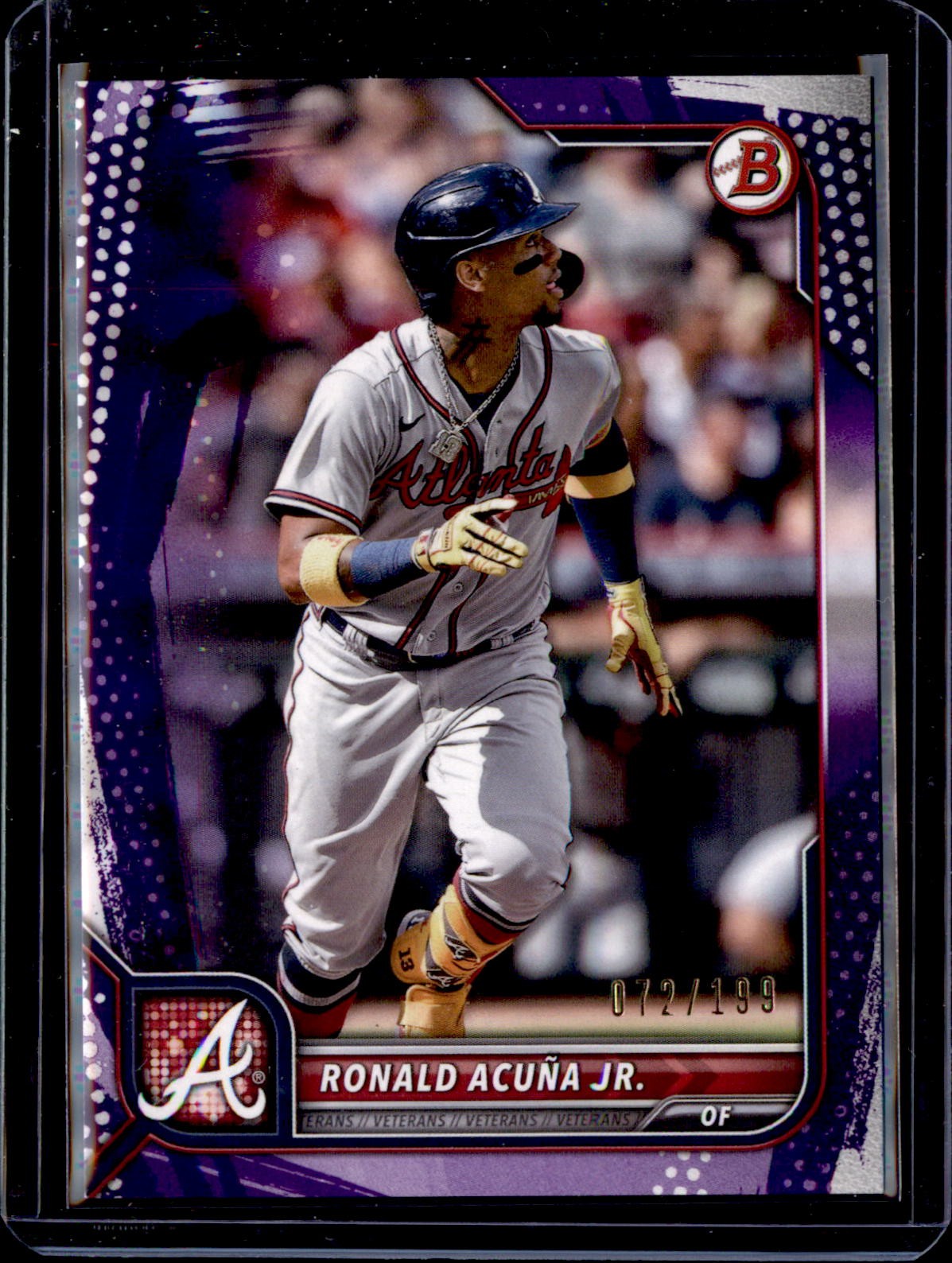 2022 Bowman #70 Ronald Acuña Jr. Purple Pattern #/199