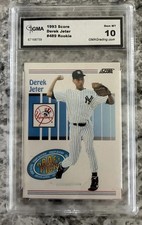 1993 Score Derek Jeter #489 Graded 10 GEM MT GMA rookie Card. rookie card picture