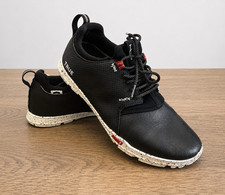 TRUE Linkswear Men's Golf Shoes Black Leather Low Top Lace Up Spikeless