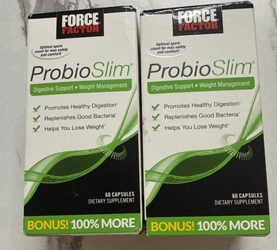 2x Force Factor ProbioSlim Digestive Support + Weight Management 60 Caps 9/25