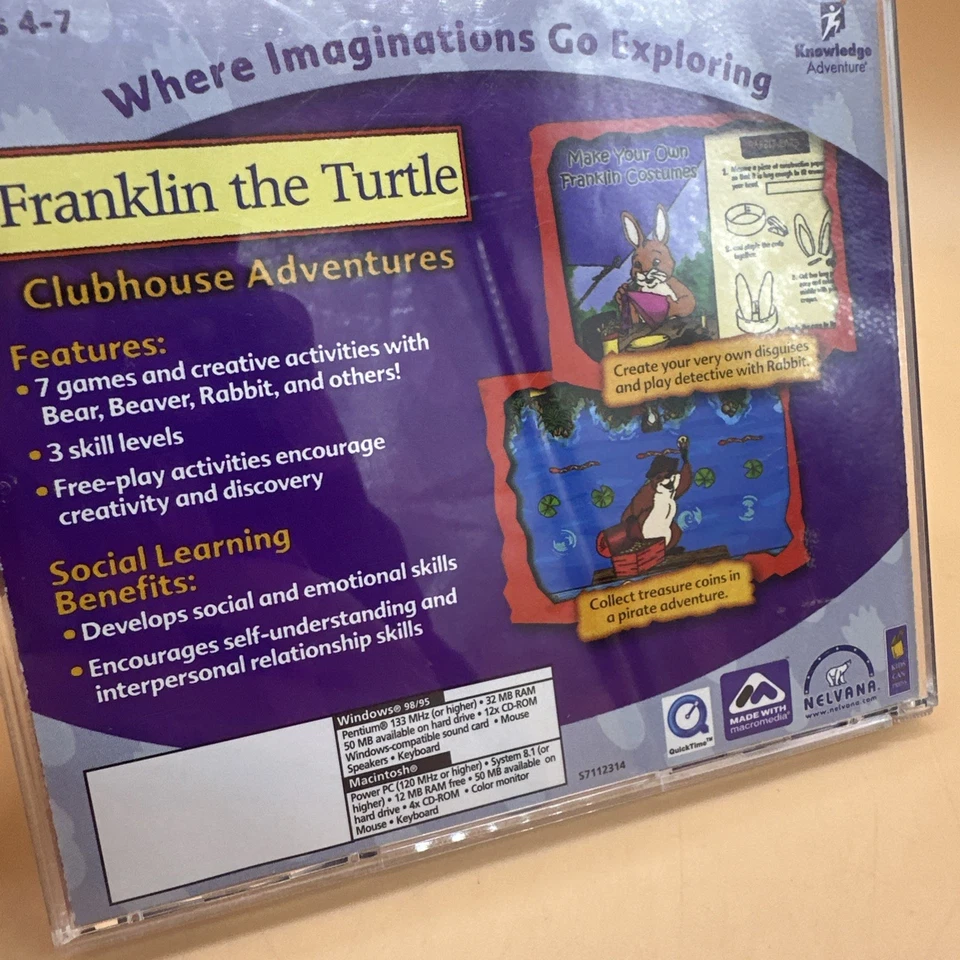 PC Game Franklin The Turtle Clubhouse Adventures Windows 95/98/NT/XP, MAC CD-ROM - Image 3 of 4