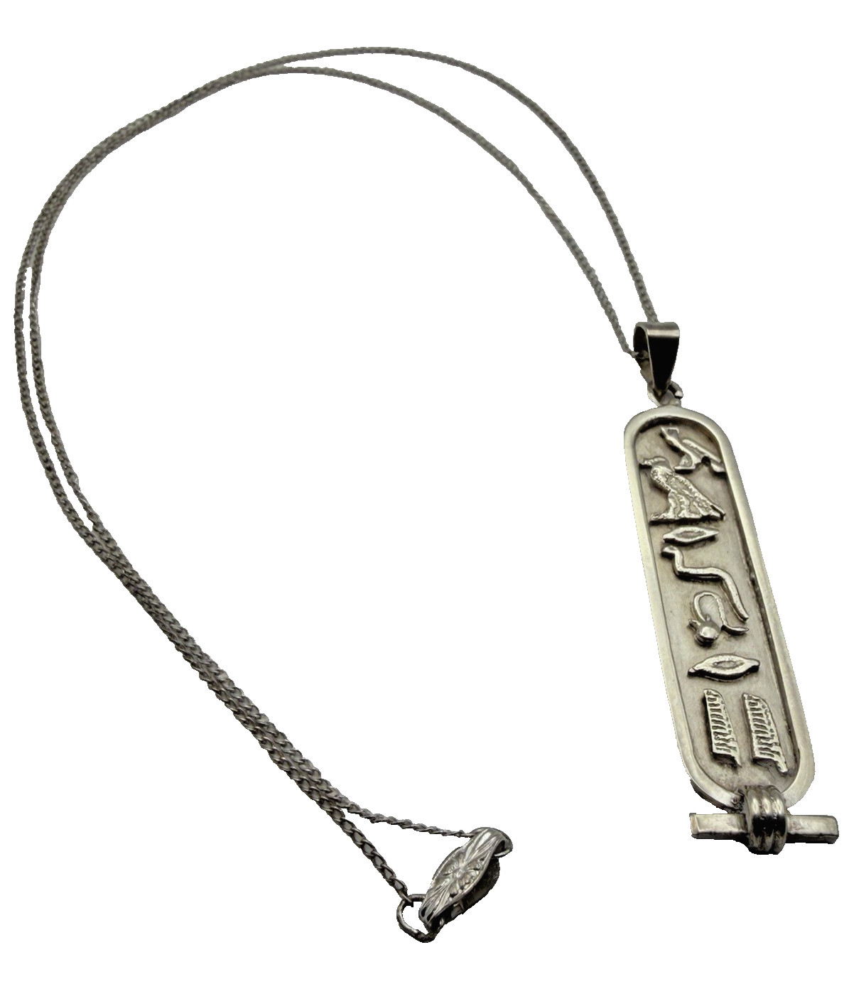 Solid Sterling Silver Egyptian Revival Cartouche … - image 4