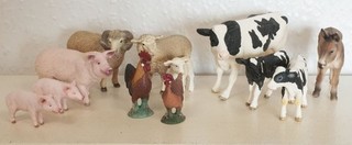 Collection of Twelve Schleich Farmyard Animals