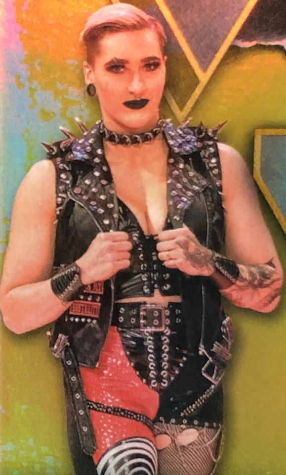 2019 Topps WWE FULLY LOADED Rhea Ripley TABLE ON CARD AUTO /75 CITRINE SP 10-10! - Image 4 of 4