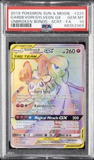 2019 POKEMON SUN & MOON UNBROKEN BONDS FULL ART/GARDEVOIR & SYLVEON GX PSA 10