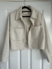 H&M Cropped Jacket Blazer Boucle Size Medium