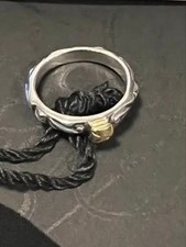 BWL Bill Wall Leder Sterlingsilber 925 18 K Gold dünner Kreuz Ring US-Größe...