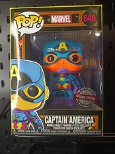 Figura Vinilo Funko Pop Marvel Capitán América Edición Especial #648 Blacklight