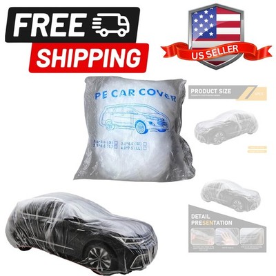 1 PC Disposable Car Covers, 11.5 FT x 19.7 FT Clear Plastic Car Cover, Rain D...