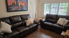 Leather Sofa Set, 2 piece, 5 seater reclining