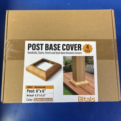 Bitals 4 Pack 6x6 Post Size Aluminum Post Base Covers (5.5)southern Yellow Pine