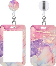 Badge Reels Retractable with Carabiner Reel Clip, Worker Badge Holder Belt