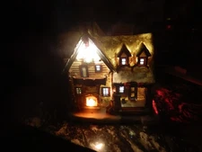 Lemax Thicket Falls Cabin 2020 Lights Smoking Chimney  Works 8' x 8"