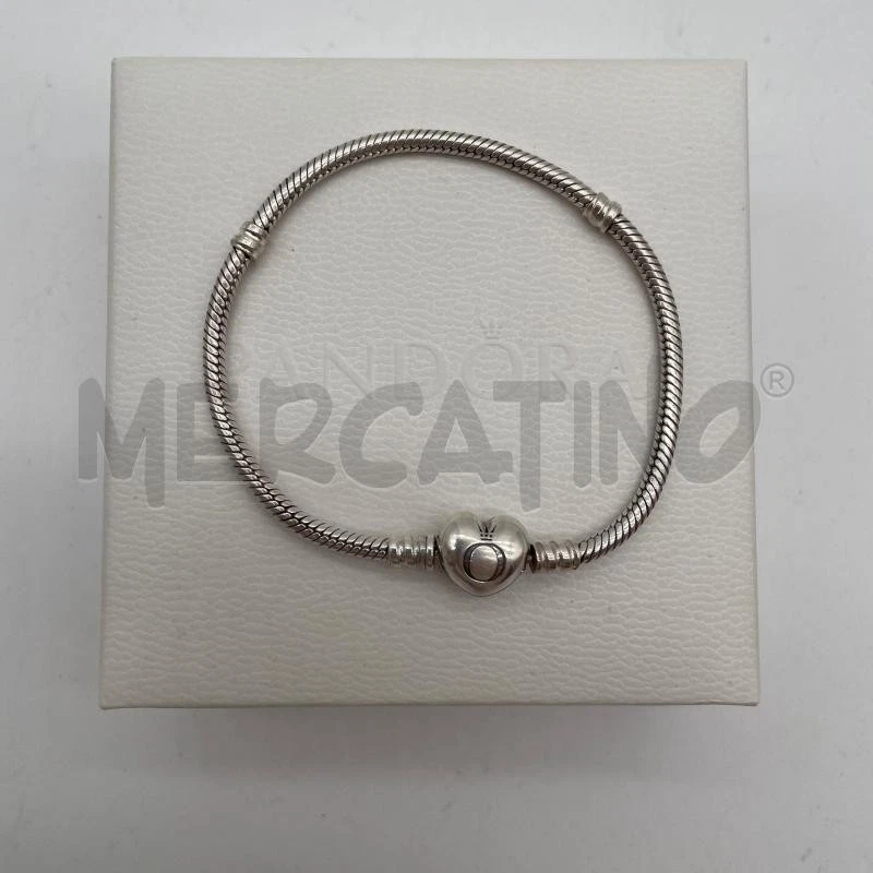 BRACCIALE PANDORA CHIUSURA CUORE ARGENTATO - Immagine 2 di 2