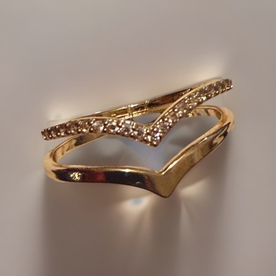 14k Gold Plated Rhinestone I Am Ring Size 8 For women fashion jewelry new