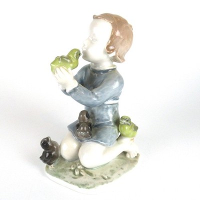Rosenthal Porzellan Figur MÄDCHEN MIT KÜKEN Lore Friedrich-Gronau Entwurf 12cm