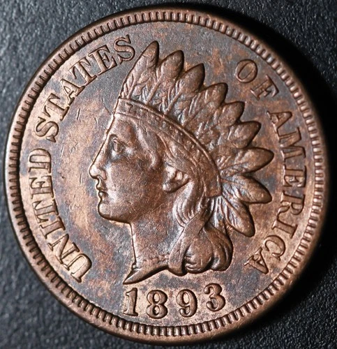 1893 INDIAN HEAD CENT - With LIBERTY & DIAMONDS - XF EF