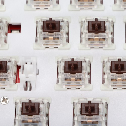 Brown Switch Wireless 2.4 G Mechanical Keyboard White 68 Keys Quick Response NEW - Afbeelding 9 van 12