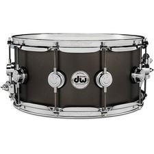 DW Collector's Series Satin Black Over Brass Snare Drum Chrome Hardware 14x6.5"