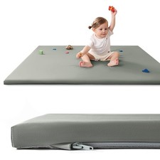 New Baby Play Mat for Floor 50"x50" Vegan Leather Playpen Mat,1.3'' Thick Memory