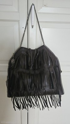 Stella McCartney Falabella Fringed Shoulder Bag aus veganem Leder