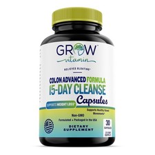 Gut and Colon Support 15 Day Cleanse Colon Cleansing Capsules By Grow Vitamin